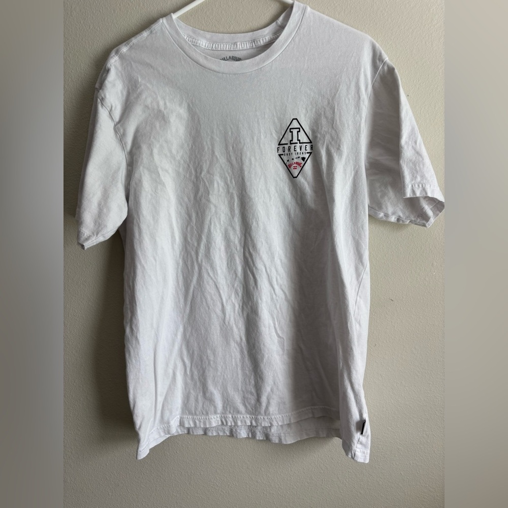 Billabong White Tee with Black and Red Graphic RARE Andy Irons Tribute